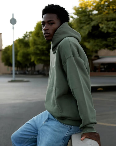 Sudadera boxy Unisex LOCO MONKY Trip B Olive by LOCO MONKY