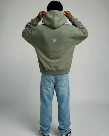 Sudadera boxy Unisex LOCO MONKY Trip B Olive by LOCO MONKY