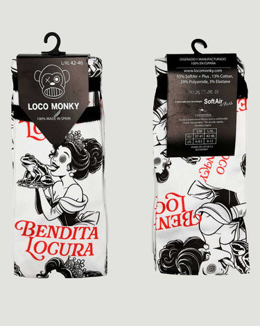 Calcetines unisex de Loco Monky Bendita Locura by LOCO MONKY