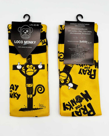 Calcetines unisex de Loco Monky Happy Pray For Monky by LOCO MONKY