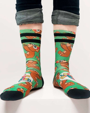 Calcetines Unisex Loco Monky Bear Trumpet Green by LOCO MONKY