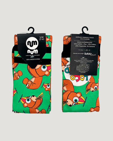 Calcetines Unisex Loco Monky Bear Trumpet Green by LOCO MONKY