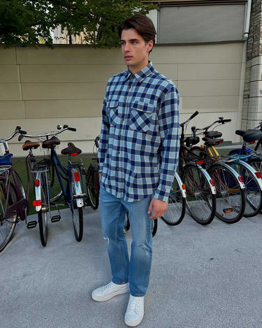 Camisa franela de cuadros hombre Chop Plaid de Loco Monky Blue by LOCO MONKY