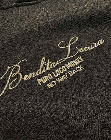 Sudadera Unisex Bendita Locura Bordado de Loco Monky Dark Grey by LOCO MONKY