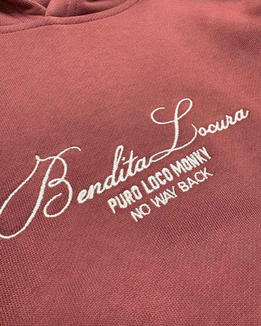 Sudadera Unisex Bendita Locura Bordado de Loco Monky Wine by LOCO MONKY