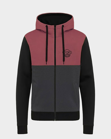 Sudadera con cremallera Chimp de Loco Monky Wine/Black/DarkGrey by LOCO MONKY
