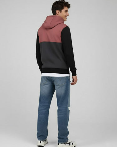 Sudadera con cremallera Chimp de Loco Monky Wine/Black/DarkGrey by LOCO MONKY
