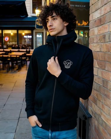 Sudadera con cremallera Chimp de Loco Monky Black by LOCO MONKY