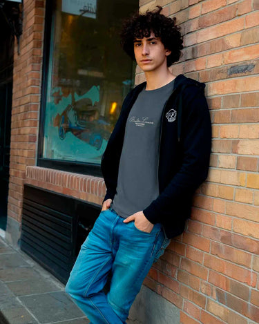 Sudadera con cremallera Chimp de Loco Monky Black by LOCO MONKY