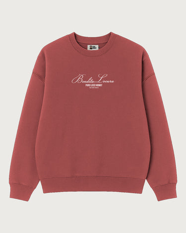Sudadera Unisex Oversize Bendita Locura Bordado de Loco Monky Wine by LOCO MONKY