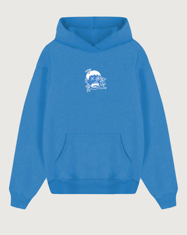 Sudadera Unisex Monos in my face de Loco Monky Blue by LOCO MONKY