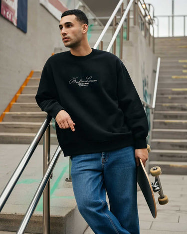 Sudadera Unisex Oversize Bendita Locura Bordado de Loco Monky Black by LOCO MONKY