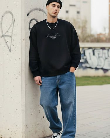 Sudadera Unisex Oversize Bendita Locura Bordado de Loco Monky Black by LOCO MONKY