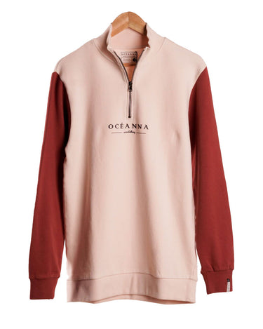 Sudadera bicolor roja y beige de Oceanna - NUM wear