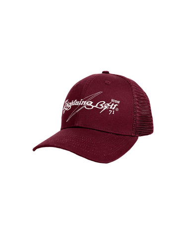 gorra granate lightning bolt logo bordado