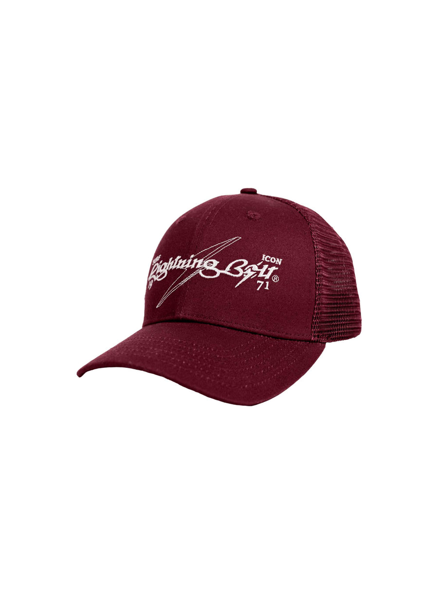 gorra granate lightning bolt logo bordado