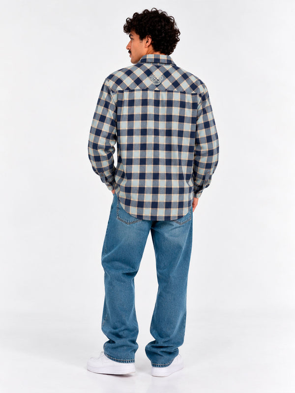 Camisa franela de cuadros hombre Chop Plaid de Loco Monky Blue