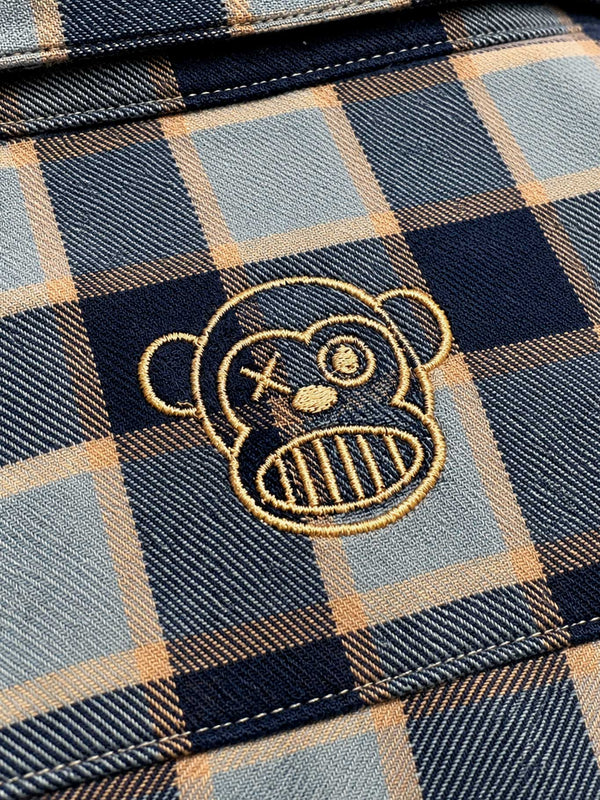 Camisa franela de cuadros hombre Chop Plaid de Loco Monky Blue