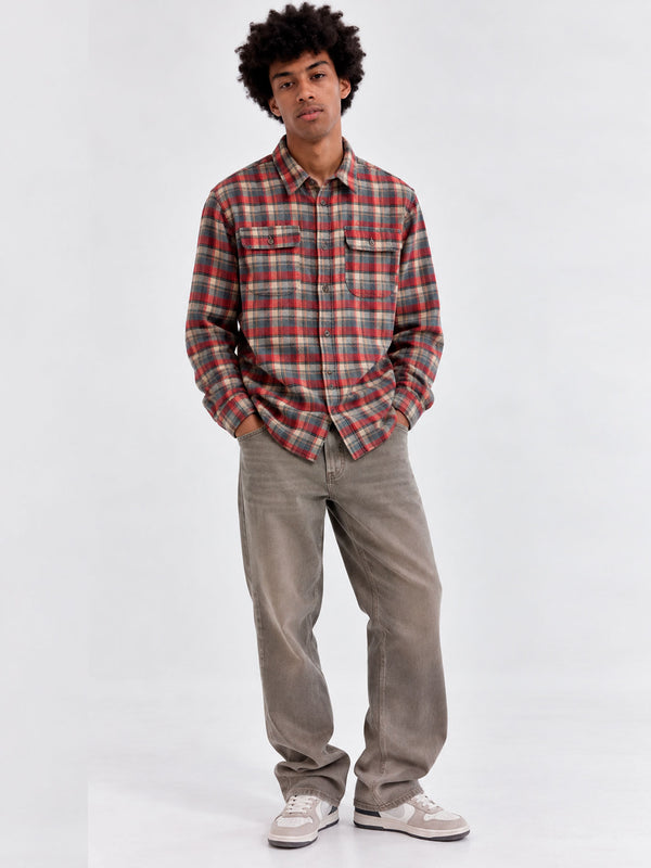 Camisa franela de cuadros hombre Chop Plaid de Loco Monky Grape