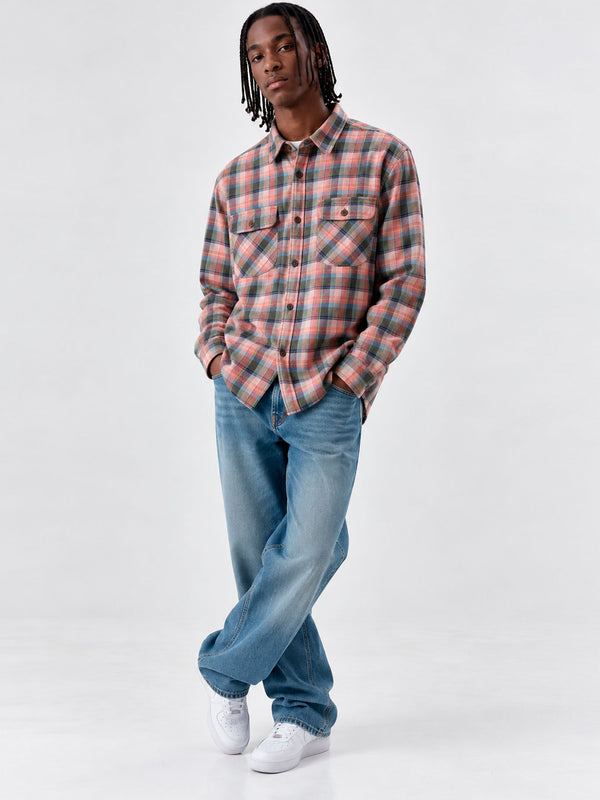 Camisa franela de cuadros hombre Chop Plaid de Loco Monky Pink