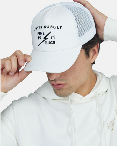 gorra pure juice lightning bolt white