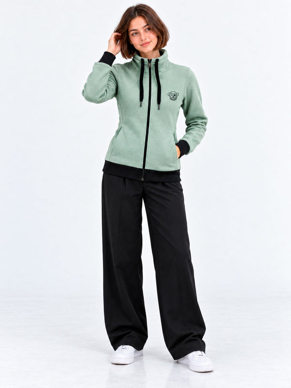 Sudadera de Mujer Chimp de Loco Monky Soft Green