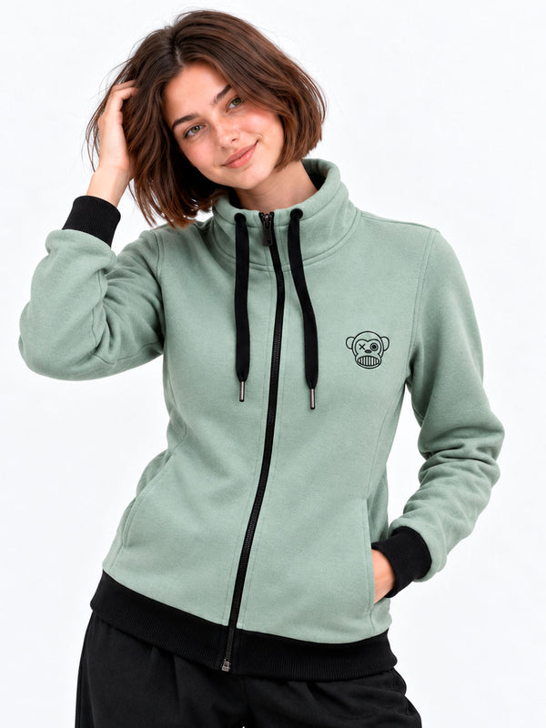 Sudadera de Mujer Chimp de Loco Monky Soft Green
