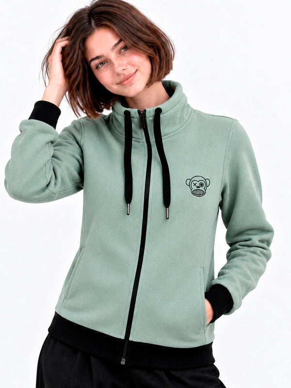 Sudadera de Mujer Chimp de Loco Monky Soft Green