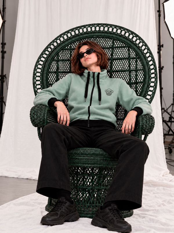 Sudadera de Mujer Chimp de Loco Monky Soft Green