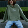 Sudadera boxy Unisex LOCO MONKY Trip B Olive by LOCO MONKY