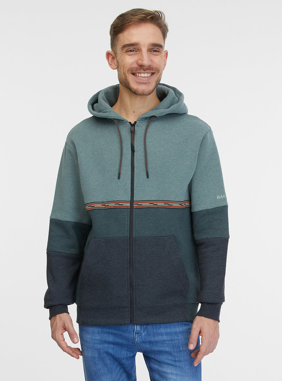 Sudadera con cremallera para hombre Blocky de Ragwear