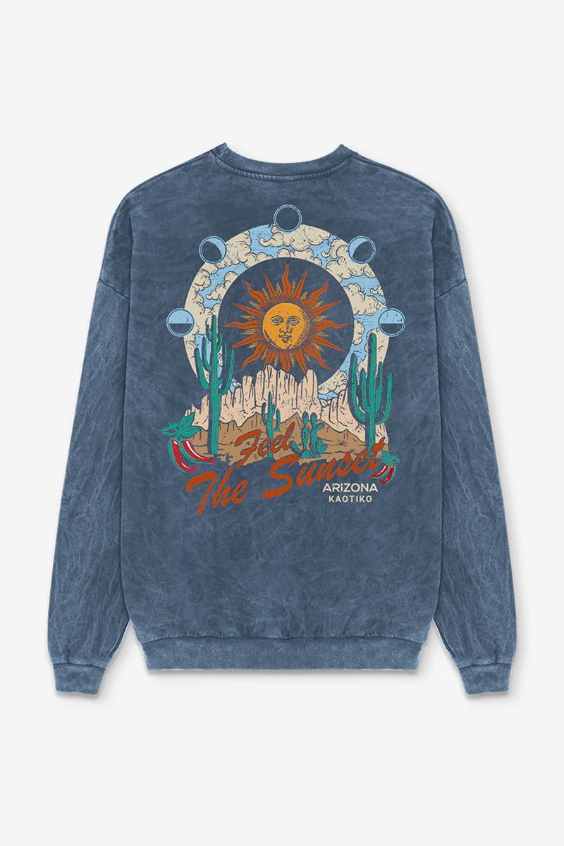 Sudadera Kaotiko Washed Sunset Navy