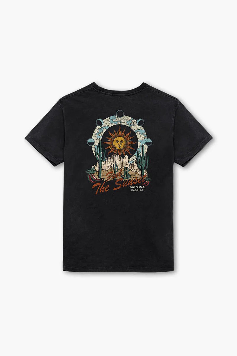 Camiseta Kaotiko Washed Sunset Black