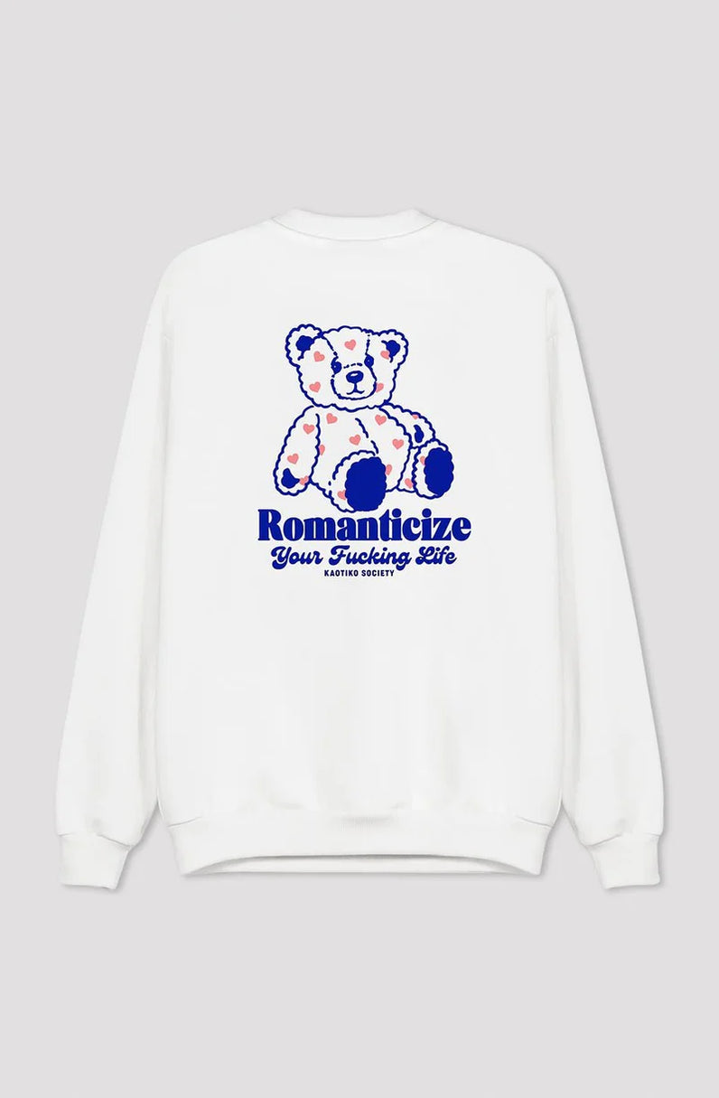 Sudadera Kaotiko Crew Loving Bear White