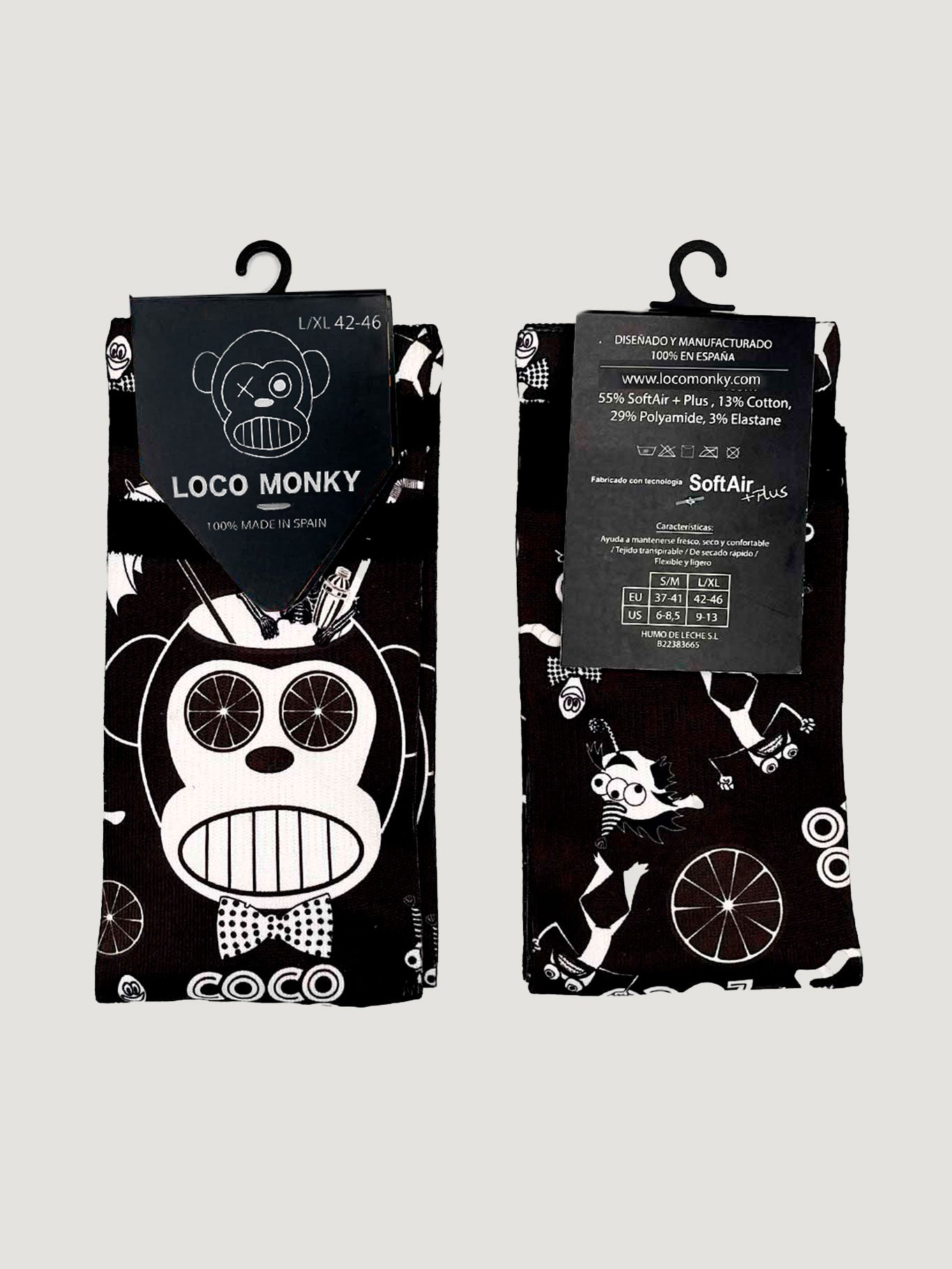 Calcetines Unisex LOCO MONKY COCO LOCO Black Calcetines LOCO MONKY
