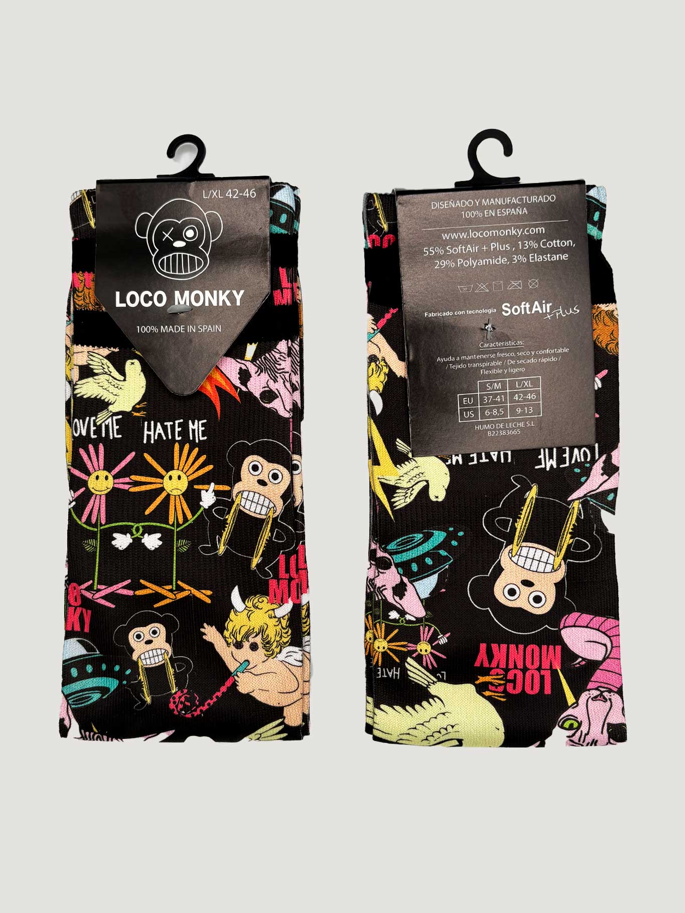 Calcetines unisex de Loco Monky Puro Loco Black Calcetines LOCO MONKY