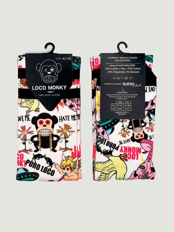 Calcetines Unisex LOCO MONKY PURO LOCO Multicolor by LOCO MONKY