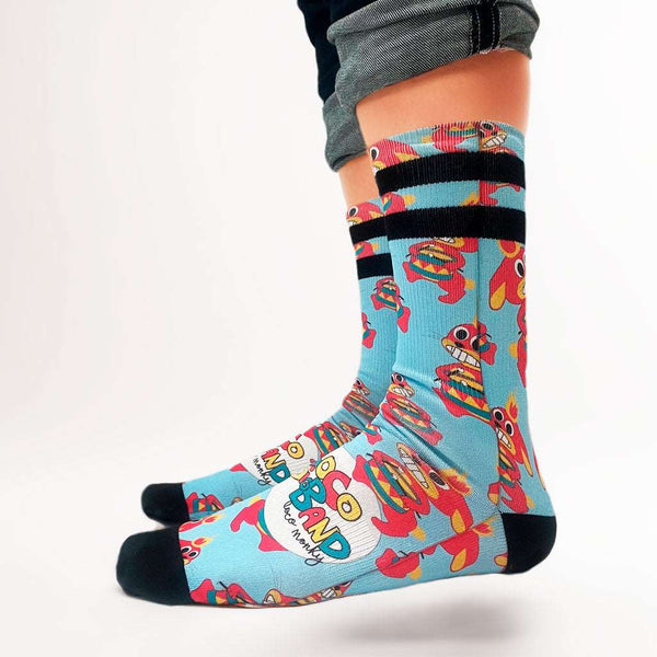 Calcetines Unisex LOCO MONKY RABBIT DRUM Blue by LOCO MONKY