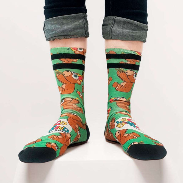 Calcetines Unisex Loco Monky Bear Trumpet Green by LOCO MONKY