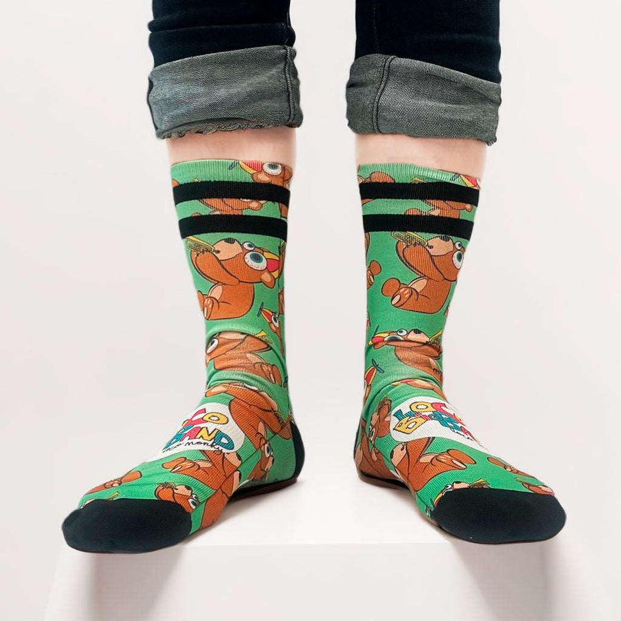 Calcetines Unisex LOCO MONKY BEAR TRUMPET Green - NUM wear