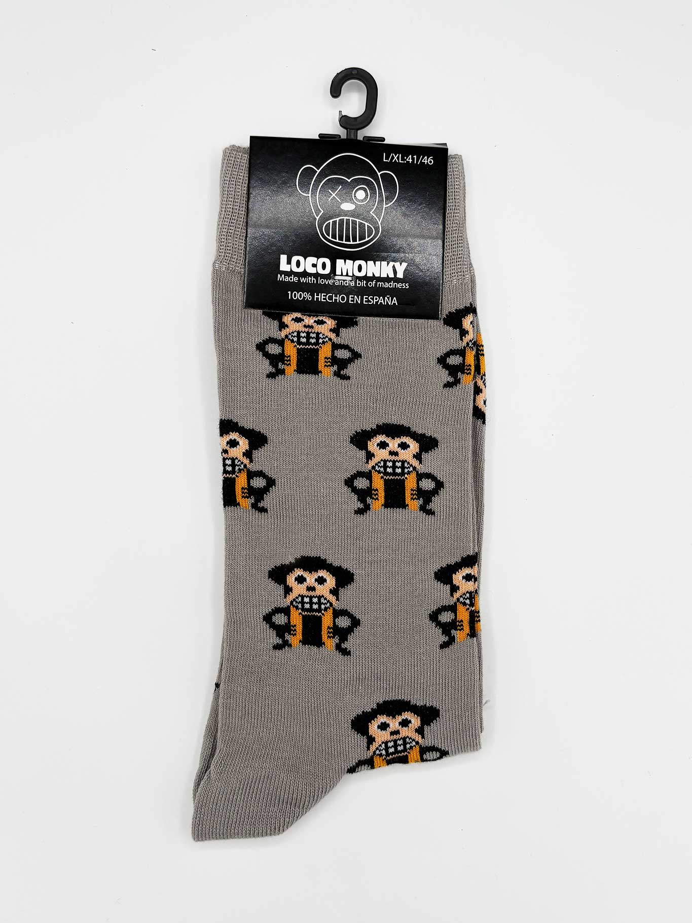 Calcetines Monos de Loco Monky Grey Calcetines LOCO MONKY