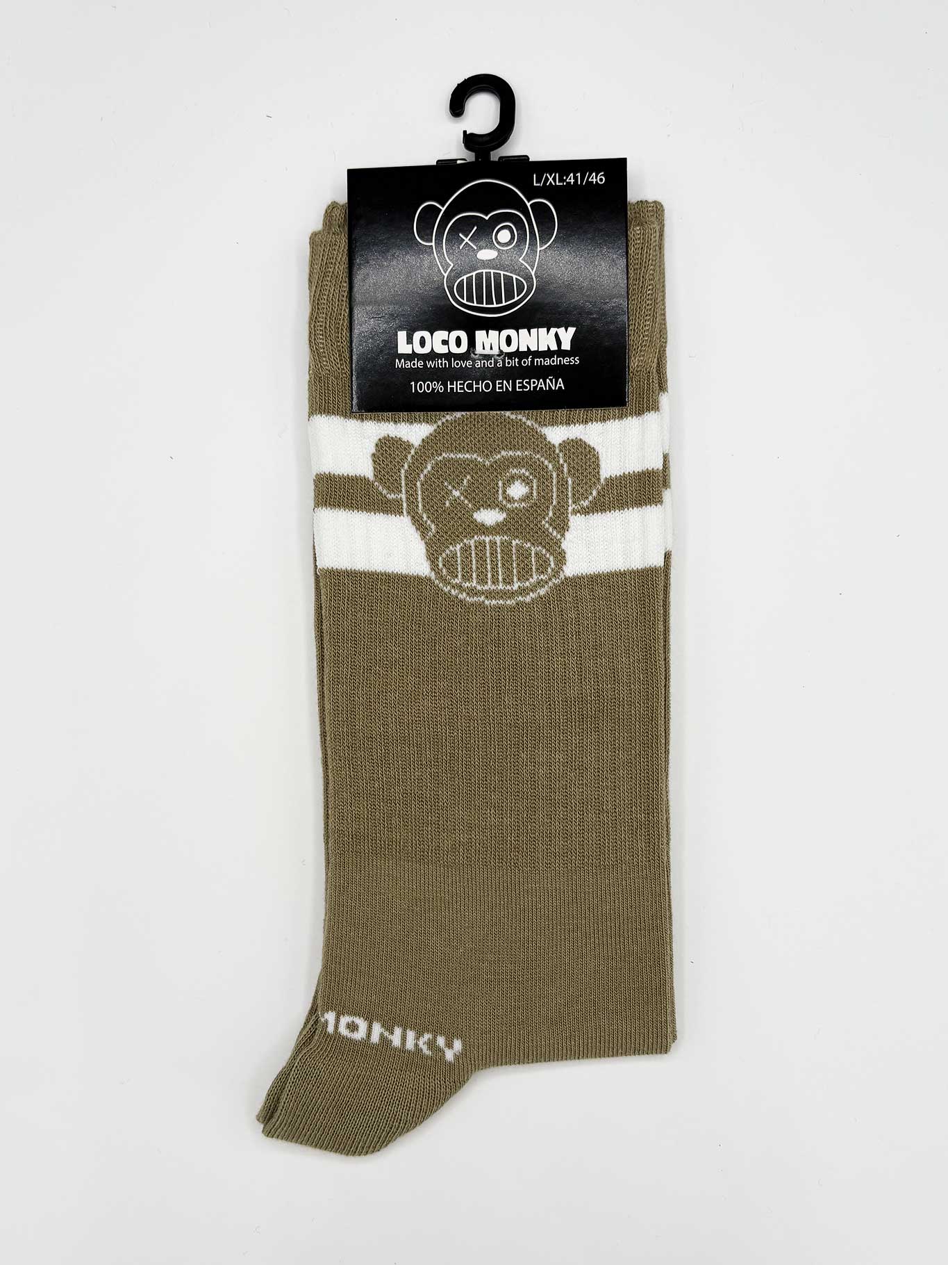 Calcetines Loco Logo de Loco Monky Khaki Calcetines LOCO MONKY