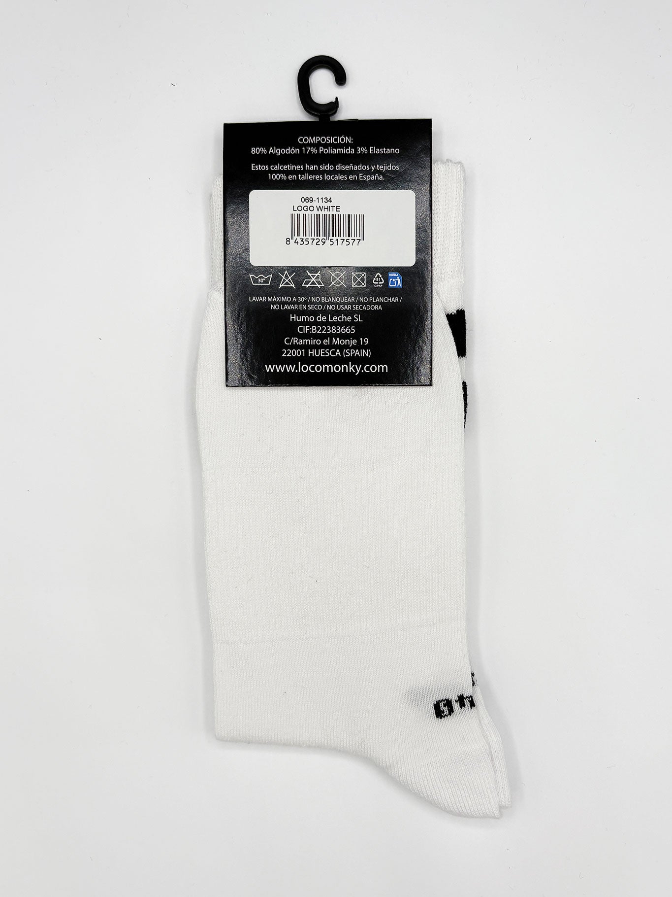 Calcetines Loco Logo de Loco Monky White Calcetines LOCO MONKY