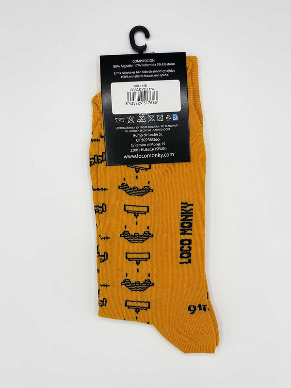 Calcetines Space Monky de Loco Monky Yellow by LOCO MONKY