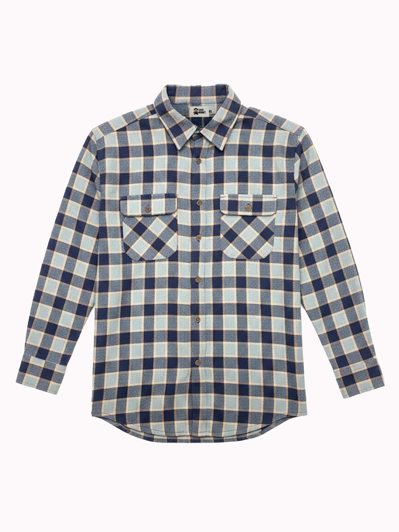 Camisa franela de cuadros hombre Chop Plaid de Loco Monky Blue