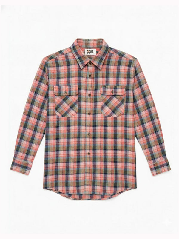 Camisa franela de cuadros hombre Chop Plaid de Loco Monky Pink by LOCO MONKY