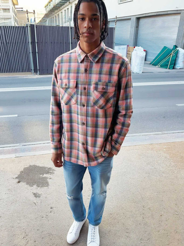 Camisa franela de cuadros hombre Chop Plaid de Loco Monky Pink by LOCO MONKY