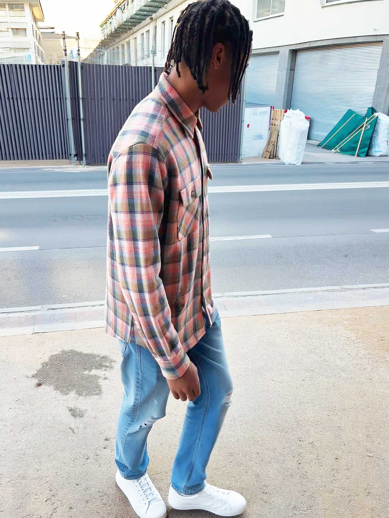 Camisa franela de cuadros hombre Chop Plaid de Loco Monky Pink