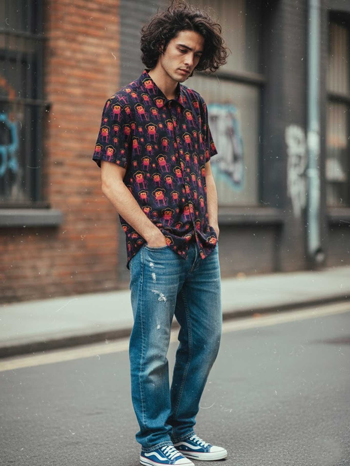 Camisa manga corta Loco Neon de Loco Monky