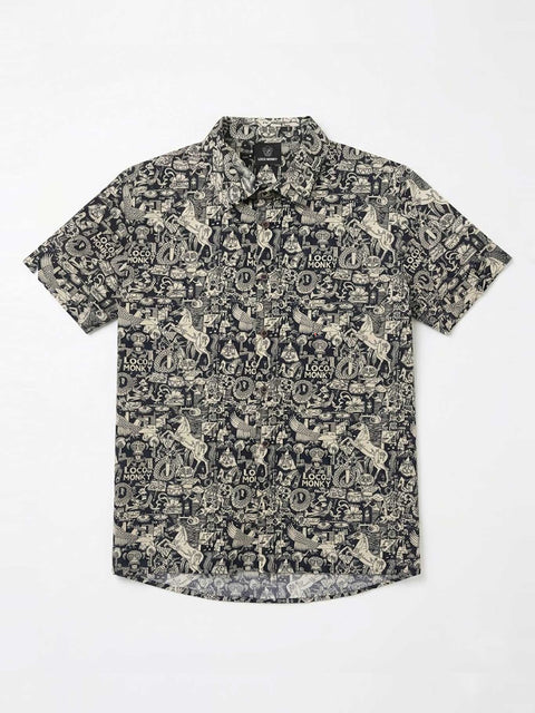 Camisa Hombre LOCO MONKY  Nonsense Black